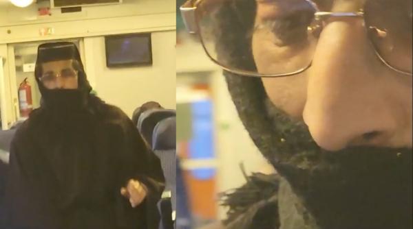 un barbat deghizat in calugarita a fost filmat la cersit in trenul de calatori iasi cluj nu ma judeca te rog