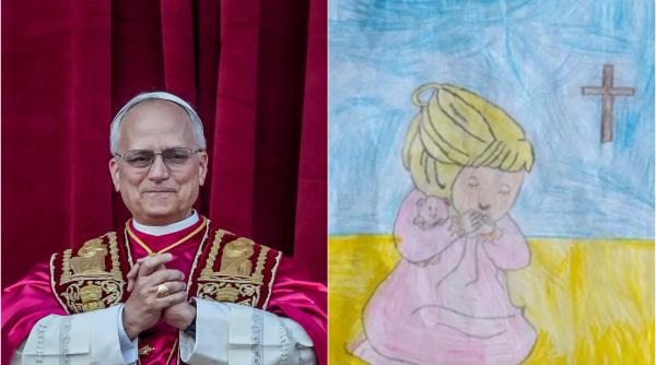 Papa Leon i-a răspuns unei fetițe din București la scrisoare. I-a lăudat și desenul: „Este foarte frumos că te rogi pentru pace”