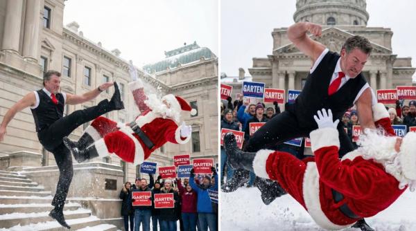 Un senator american a provocat un scandal după ce a postat imagini AI în care îl bătea pe Moș Crăciun. Mesajul transmis de politician