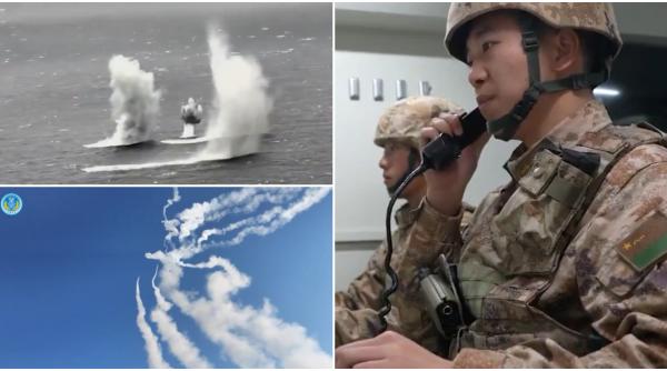 china a publicat imagini de la exercitiile militare cu foc real si simularea unui blocaj al taiwanului trump spune ca nu e ingrijorat