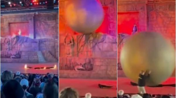 Ce a pățit un angajat Disney care a încercat să oprească bolovanul imens în reconstituirea scenei lui Harrison Ford din "Indiana Jones"