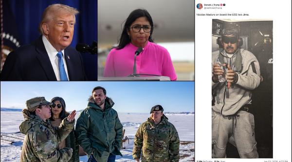 Trump o amenință pe succesoarea lui Maduro: "Va plăti mai scump dacă nu face ce trebuie". Despre Groenlanda: "Avem nevoie. Absolut"
