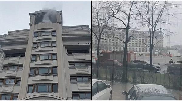 incendiu la ministerul finantelor au ars deseuri si materiale textile pompierii au intervenit cu 8 autospeciale