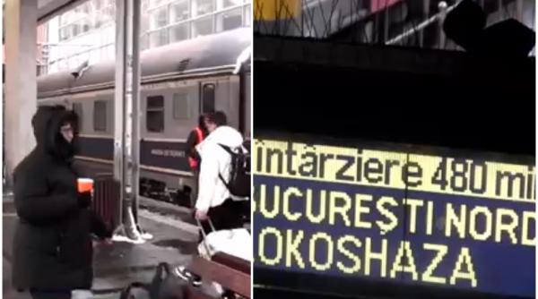 Trenurile au plecat și cu 460 de minute întârziere din gări din cauza viscolului. O femeie a făcut 27 de ore din Galați la Arad