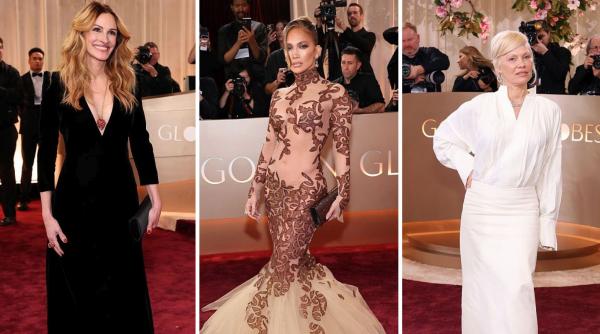 Cele mai spectaculoase apariții la Globurile de Aur. Jennifer Lopez și Julia Roberts au făcut senzație, Pamela Anderson, nemachiată