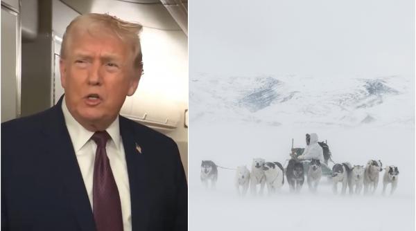 Trump spune că SUA vor prelua Groenlanda „într-un fel sau altul”. „Știți care este apărarea lor? Două sănii trase de câini”