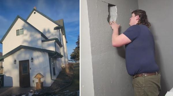 doi soti din sua care si au cumparat o casa veche de peste 100 de ani au descoperit un secret ascuns in spatele unui perete