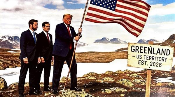 Poza publicată de Trump în plin scandal cu Groenlanda: „Teritoriu SUA din 2026”