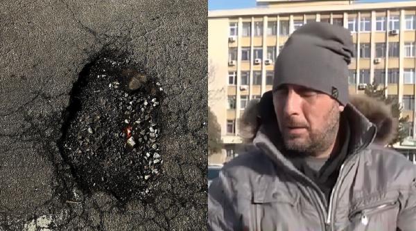 Gerul și ninsorile distrug șoselele din România. Șoferii evită cu greu gropile apărute: „Mi-am spart și baia de ulei la mașină”
