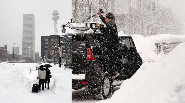 ninsori record in japonia sute de zboruri si trenuri au fost anulate peste 2 000 de persoane sunt blocate pe aeroportul din hokkaido