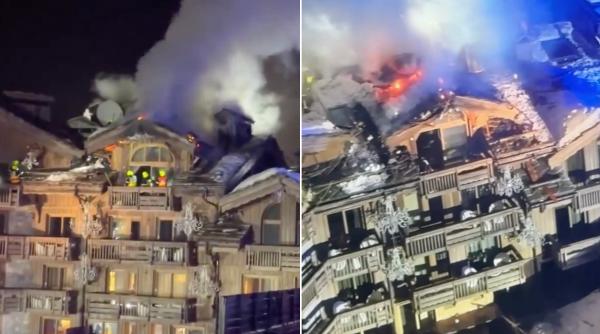 incendiu in statiunea de schi courchevel din franta sute de persoane au fost evacuate din doua hoteluri de lux