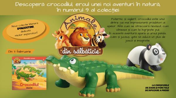 Descoperă crocodilul și ursul panda într-o nouă aventură din colecția „Animale din sălbăticie”. Numărul 9, acum la chioșcuri