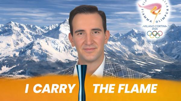 VIDEO Alexandru Cazzaniga, italianul de origine română, a purtat flacăra olimpică în Italia