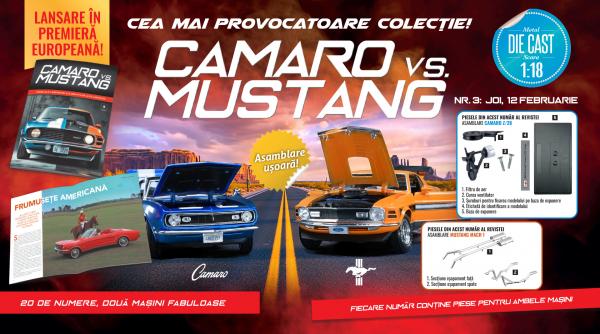 Camaro vs. Mustang – colecționează și construiește machetele celor două mașini legendare. Piese noi, de mâine la chioșcuri