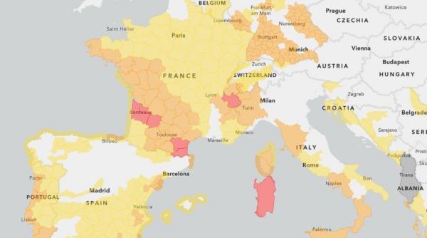 Furtuna Nils lovește o parte din Europa: Sunt alerte meteo cod roșu de vijelie în mai multe țări. Bate vântul și cu 200 km/h