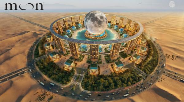 resortul tematic futurist unde turistii vor putea sa paseasca pe luna moon va avea si cea mai mare cladire sferica din lume