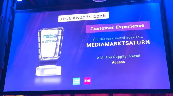 Accesa a câștigat titlul Top Supplier Retail 2026 pentru Customer Experience bazată pe AI - în parteneriat cu MediaMarktSaturn