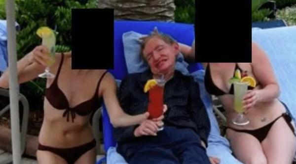 stephen hawking apare intr o fotografie in compania unor femei in bikini in dosarele epstein