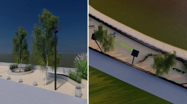 lucrarile la malul sudic al lacului morii reluate dupa acordul apelor romane imagini cu zona dupa incheierea amenajarilor