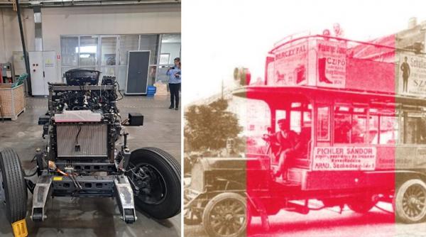 Primele imagini cu replica autobuzului etajat MARTA, fabricat la Arad în 1908: "Este conceput ca un spaţiu cultural mobil"