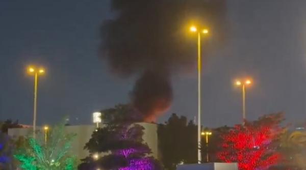 momentul in care o drona cade langa consulatul sua din dubai