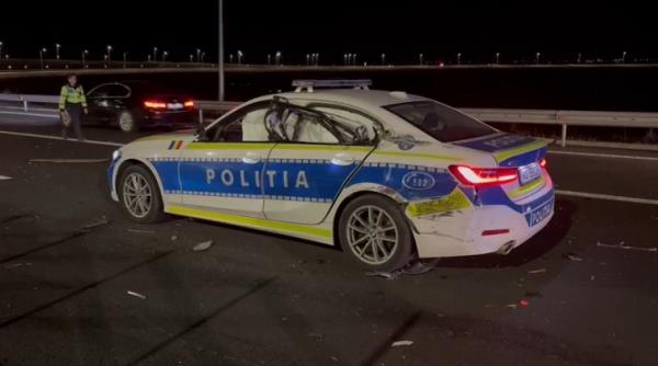 Patru persoane, rănite după un accident cu cinci maşini, pe A7. Într-un alt carambol, un BMW al Poliţiei a fost distrus
