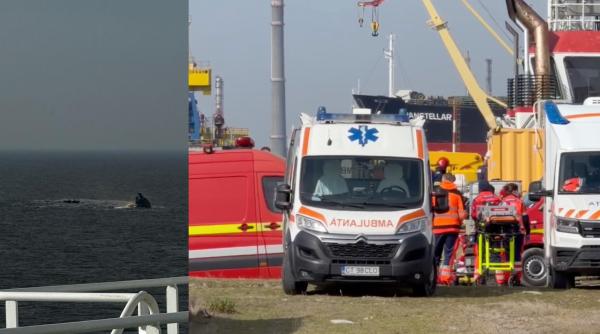 Accident naval grav în Portul Midia: Un remorcher s-a scufundat. Un marinar a fost scos din apă în stop cardiac, alți 4 sunt dispăruți