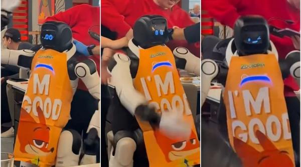 un robot a avut o cadere nervoasa intr un restaurant din california angajatii au intervenit dupa ce acesta si a pierdut controlul