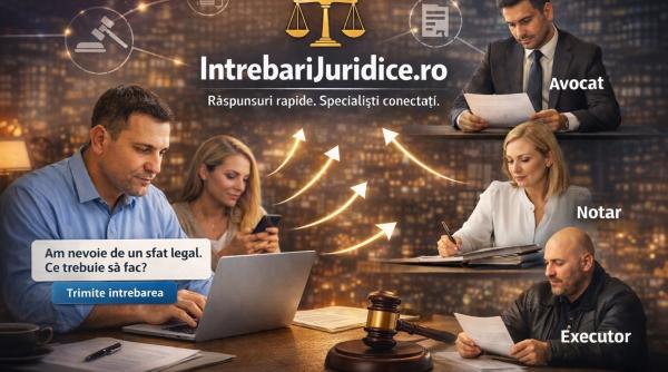 IntrebariJuridice.ro, platforma care conectează utilizatorii cu specialiști – avocați, notari și executori – și oferă răspunsuri rapide