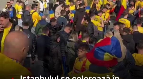 istanbulul se coloreaza in galben fanii romani au inceput sa se stranga in piata taksim