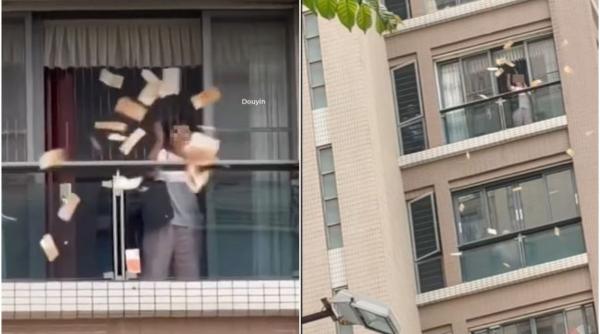O femeie a aruncat de la balcon peste 215.000 de euro, după ce s-ar fi certat cu soțul, în China