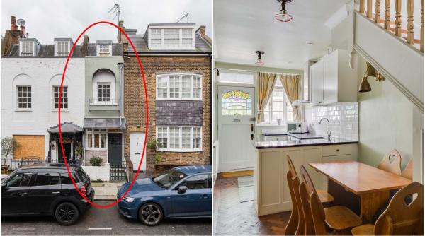 Casa de 2 metri lățime se vinde cu 1,4 milioane de euro. Cum arată interiorul cu două dormitoare, două băi și living