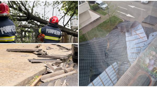 dezastru in moldova din cauza vantului puternic momentul in care rafalele smulg acoperisul unui bloc copaci cazuti pe strazi