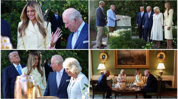 regele charles si regina camilla au fost asteptati de donald trump cu un stup de albine de forma casei albe