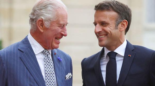 emmanuel macron raspunde la ironia despre vorbitul in franceza a regelui charles in timpul vizitei in sua
