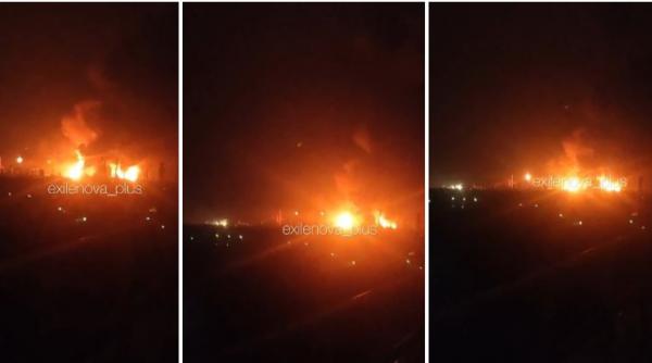 ucraina a atacat masiv rusia una dintre cele mai mari rafinarii de petrol cuprinsa de un incendiu sunt 3 morti si 12 raniti