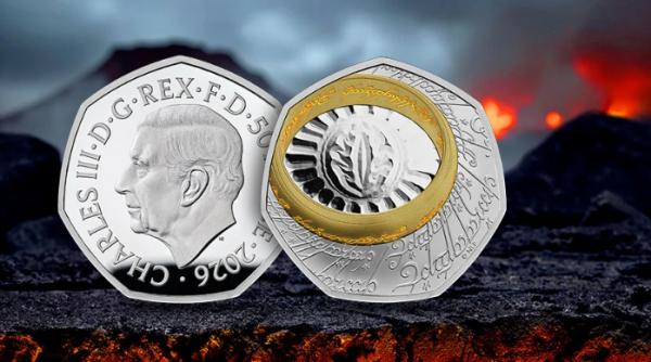 monetaria regala din marea britanie a emis o moneda de colectie ca sa marcheze a 25 a aniversare a filmului stapanul inelelor