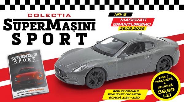 Colecția „SuperMașini Sport” prezintă Maserati GranTurismo! Macheta metalică și revista, de joi la chioșcuri