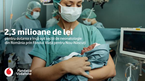 fundatia vodafone investeste 2 3 milioane de lei in dotarea a opt sectii de neonatologie din romania