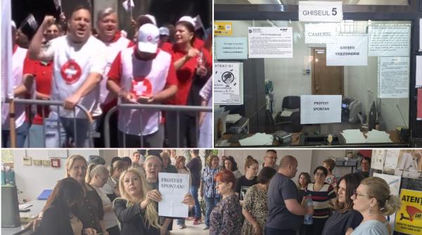 angajatii din sanatate protesteaza astazi la ministerul muncii au facut calculele si au constatat ca vor pierde mii de lei din salariu