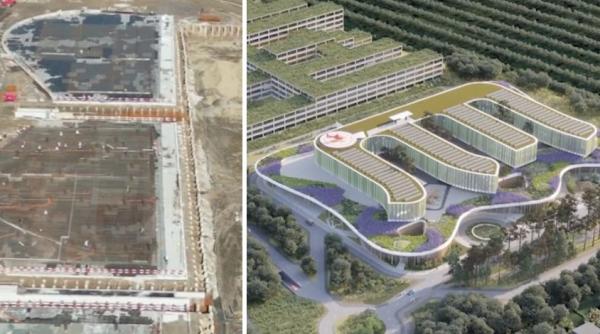 lucrarile la spitalul monobloc pentru copii din cluj napoca au avansat cum arata santierul unitatii vor fi 5 etaje si un heliport