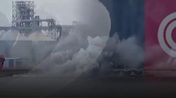 Momentul în care o dronă navală care avea atașat un timer a explodat în Portul Constanța