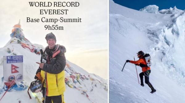 un barbat a urcat pe varful muntele everest in mai putin de 10 ore a doborat un record vechi de 23 de ani