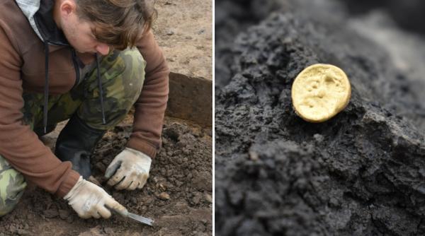 cativa muncitori au descoperit monede de aur si alte artefacte rare ingropate de secole sub traseul unei viitoare autostrazi in cehia
