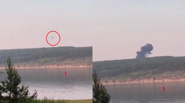 un bombardier strategic rusesc de tip tupolev tu 22m3 s a prabusit in siberia catastrofa aviatica a fost filmata