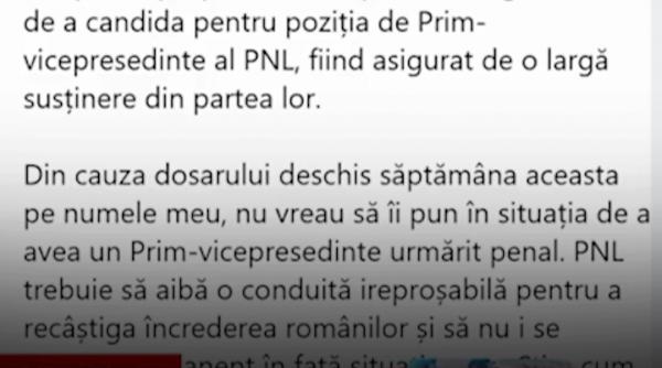 Ciprian Ciucu se retrage din conducerea PNL. Oana Gheorghiu și Dragoș Pislaru s-au înscris in partid si candidează la Congres