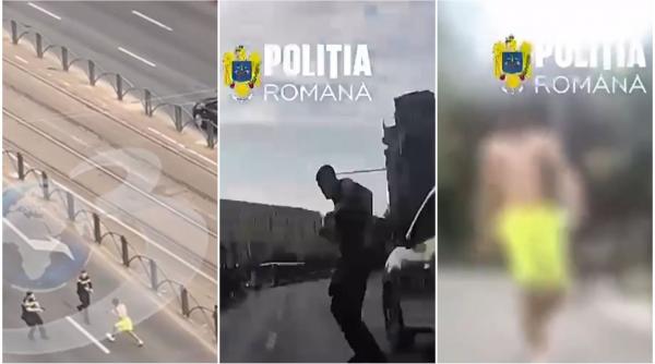 filmul incidentului cu focuri de arma si politisti atacati cu cutitul din capitala ce au surprins camerele de corp ale ofiterilor