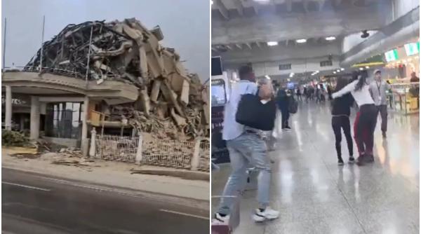 video un hotel cu 8 etaje din venezuela s a prabusit cu totul a ramas doar intrarea momentul cutremurului pe aeroportul din caracas