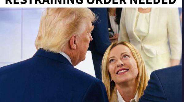 este nevoie de un ordin de restrictie trump publica o fotografie cu meloni si reaprinde disputa cu premierul italian