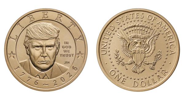 sua incepe sa bata o moneda noua de un dolar de aur cu fata lui donald trump secretarul trezoreriei a facut anuntul